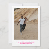 Rosa und orangefarbene Arrow Typografie Foto Save  The Date (Rückseite)