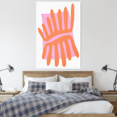Rosa und orangefarbene Blätter Matisse Inspiriert Leinwanddruck (Insitu (Schlafzimmer))