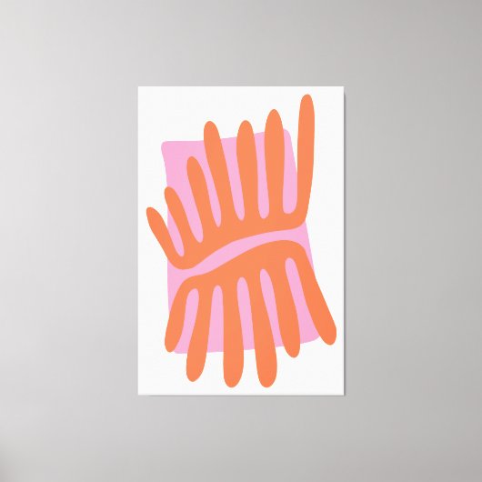 Rosa und orangefarbene Blätter Matisse Inspiriert Leinwanddruck (Vorderseite)