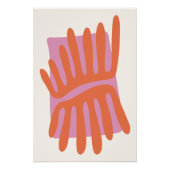Rosa und orangefarbene Blätter Matisse Inspiriert Poster (Vorderseite)