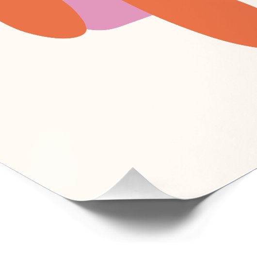 Rosa und orangefarbene Blätter Matisse Inspiriert Poster (Ecke)