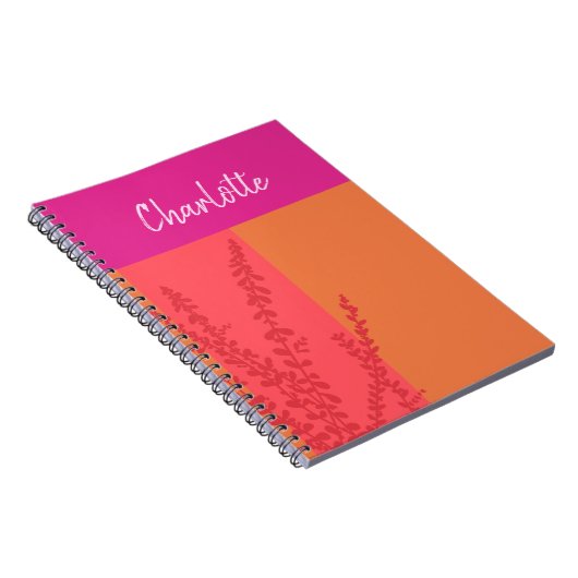 Rosa und orangefarbene Blätter Personalisiert Notizblock (Rechte Seite)