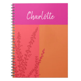 Rosa und orangefarbene Blätter Personalisiert Notizblock