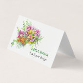 Rosa und orangefarbene Blume Aquarellmalerei Visitenkarten (Vorderseite)