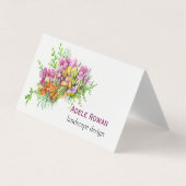 Rosa und orangefarbene Blume Aquarellmalerei Visitenkarten (Vorderseite)