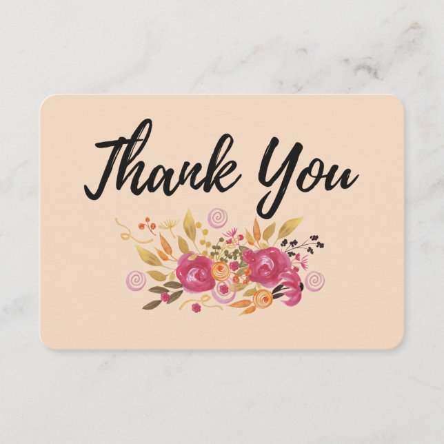 Rosa und orangefarbene Blume Bouquet auf Peach Hin (Vorderseite)