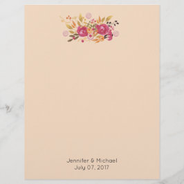 Rosa und orangefarbene Blume Bouquet auf Peach Hin