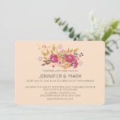 Rosa und orangefarbene Blume Bouquet auf Peach Hin Einladung (Stehend Vorderseite)