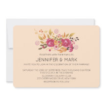 Rosa und orangefarbene Blume Bouquet auf Peach Hin