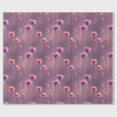 Rosa und orangefarbene Blume Geschenkpapier (Flach)