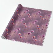Rosa und orangefarbene Blume Geschenkpapier (Ungerollt)