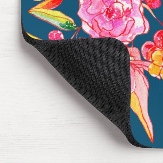 Rosa und orangefarbene Blume Mousepad (Ecke)