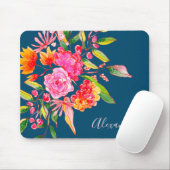 Rosa und orangefarbene Blume Mousepad (Mit Mouse)