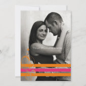 Rosa und orangefarbene Blütenbarren Einladung zur (Rückseite)