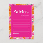 Rosa und orangefarbene Blütendusche Eltern Hinweiskarte (Vorderseite)