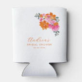 Rosa und orangefarbene Blütensommer Maßgeschneider Dosenkühler (Rückseite)