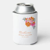 Rosa und orangefarbene Blütensommer Maßgeschneider Dosenkühler (Kanne Rückseite)