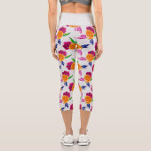 Rosa und orangefarbene Capri-Leggings Capri Leggings (Rückseite)