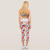 Rosa und orangefarbene Capri-Leggings Capri Leggings (Rückseite)
