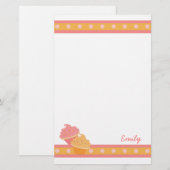 Rosa und orangefarbene Cupcakes Briefpapier (Vorne/Hinten)