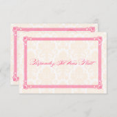 Rosa und orangefarbene Damaskus-Poster-Art Hochzei RSVP Karte (Vorne/Hinten)