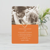 Rosa und orangefarbene Einladung zur Hochzeit mit  (Stehend Vorderseite)