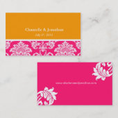 Rosa und orangefarbene elegante Damaskus Business Visitenkarte (Vorne/Hinten)