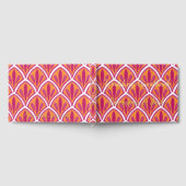 Rosa und orangefarbene Fan-Hochzeit Gästebuch (Voll)