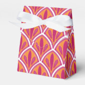 Rosa und orangefarbene Fan-Hochzeit Geschenkschachtel (Vorderseite)