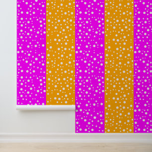 Rosa und orangefarbene Farbe mit Polka-Punkten - s Tapete