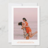 Rosa und orangefarbene, florale Hochzeit Einladung (Rückseite)