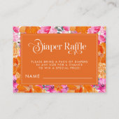 Rosa und orangefarbene, florale Windeln Begleitkarte (Vorderseite)