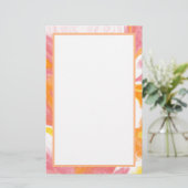 Rosa und orangefarbene Flüssigkeiten Kunst Briefpapier (Stehend Vorderseite)