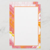 Rosa und orangefarbene Flüssigkeiten Kunst Briefpapier (Vorne/Hinten)