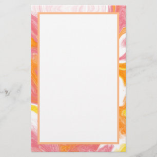 Rosa und orangefarbene Flüssigkeiten Kunst Briefpapier