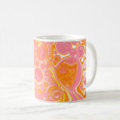 Rosa und orangefarbene Flüssigkeiten Kunst Kaffeetasse (VorderseiteRechts)