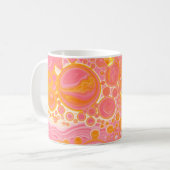 Rosa und orangefarbene Flüssigkeiten Kunst Kaffeetasse (Vorderseite Links)
