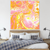 Rosa und orangefarbene Flüssigkeiten Kunst Leinwanddruck (Insitu (Schlafzimmer))