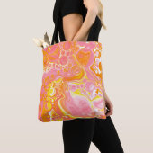 Rosa und orangefarbene Flüssigkeiten Kunst Tasche (Von Nahem)