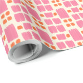 Rosa und orangefarbene Formen auf einer Creme Geschenkpapier (Rolleneckpunkt)