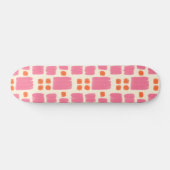 Rosa und orangefarbene Formen auf einer Creme Skateboard (Horizontal)