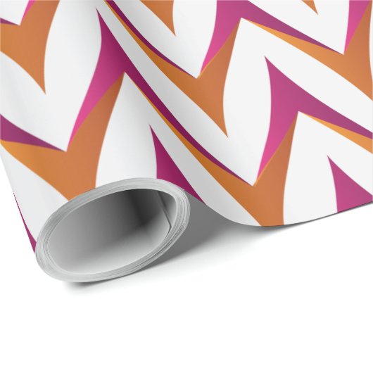 Rosa und orangefarbene Geschenkwrap Geschenkpapier (Rolleneckpunkt)