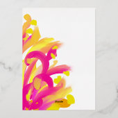 Rosa- und Orangefarbene Hochzeit Folieneinladung (Rückseite)