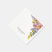 Rosa und orangefarbene Hochzeit Serviette (Ecke)