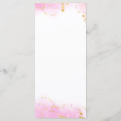 Rosa und orangefarbene Hochzeit tropischer Flora Menükarte (Rückseite)