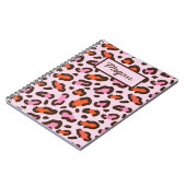 Rosa und orangefarbene Leoparden - Name Notizblock (Linke Seite)