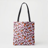 Rosa und orangefarbene Leoparden Tasche (Vorderseite)