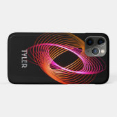 Rosa und orangefarbene Lichtspirale, Name Weißer T Case-Mate iPhone Hülle (Rückseite (Horizontal))