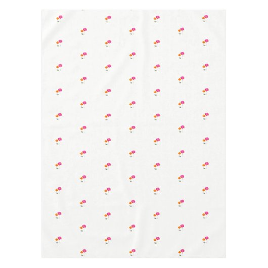 rosa und orangefarbene Mohn mit Stamm Tischdecke (Vorderseite)