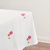 rosa und orangefarbene Mohn mit Stamm Tischdecke (Beispiel)